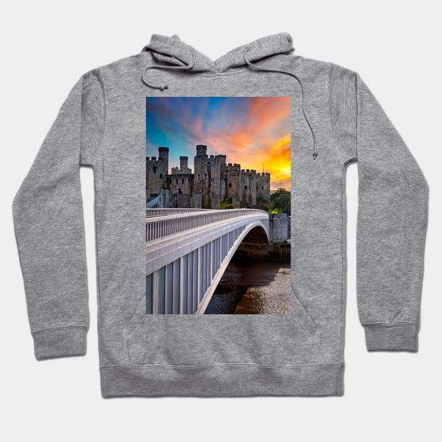 Conwy Castle Wales Hoodie by Adrian Evans Photography